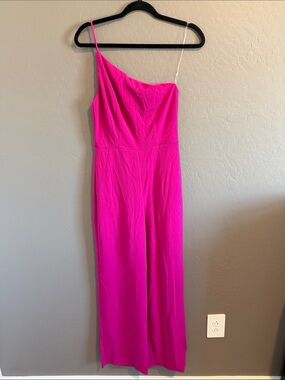 Hot Pink One-Shoulder Jumpsuit